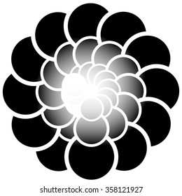 Abstract circular element with overlapping circle shapes