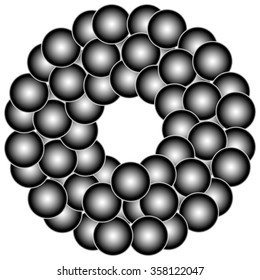 Abstract circular element with overlapping circle shapes