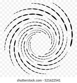 Abstract circular element, radial lines shape. Geometric element.