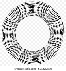 Abstract circular element, radial lines shape. Geometric element.