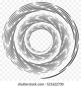 Abstract circular element, radial lines shape. Geometric element.