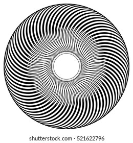 Abstract circular element, radial lines shape. Geometric element.