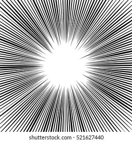 Abstract circular element, radial lines shape. Geometric element.