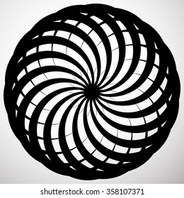 Abstract circular element. Rotating, swirly shape. Abstract vector
