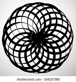 Abstract circular element. Rotating, swirly shape. Abstract vector