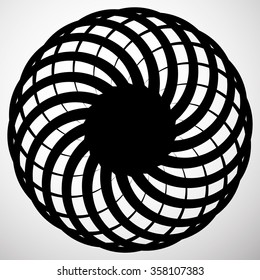 Abstract circular element. Rotating, swirly shape. Abstract vector