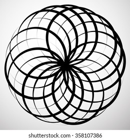 Abstract circular element. Rotating, swirly shape. Abstract vector