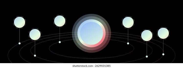 Abstract Circular Elements Orbiting for Presentation Backgrounds