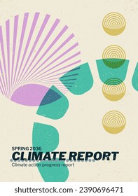 Abstract Circular Elements Vector Poster. Inspired by Brutalist, Minimal, Bauhaus, and Memphis styles. A dynamic fusion of circular shapes for a visually impactful and contemporary aesthetic.