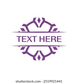 Abstract circular emblem badge template with intricate geometric shapes