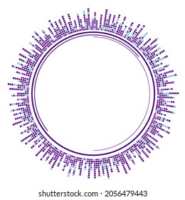 Abstract circular equalizer. Eq round audio soundwaves. Round graphic equalizer. Vector illustration isolated on white background.