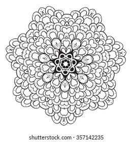 abstract circular ethnic pattern. mandala. circular monochrome pattern. vector illustration