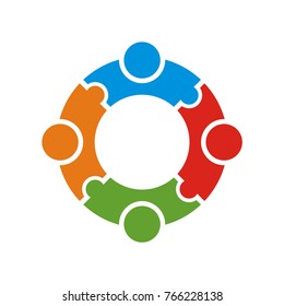 Abstract Circular figure logo design template vector, adoption, community, support, team, together theme illustration