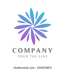 Abstract circular flower logo template for businesses in the fields of beauty, spa, health and the like.