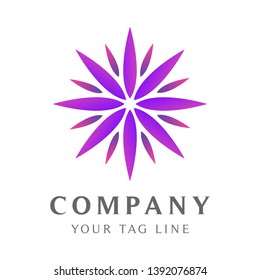 Abstract circular flower logo template for businesses in the fields of beauty, spa, health and the like.