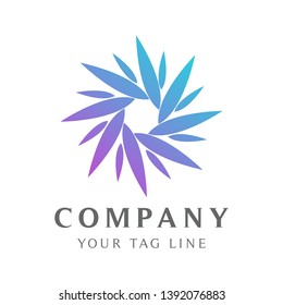 Abstract circular flower logo template for businesses in the fields of beauty, spa, health and the like.