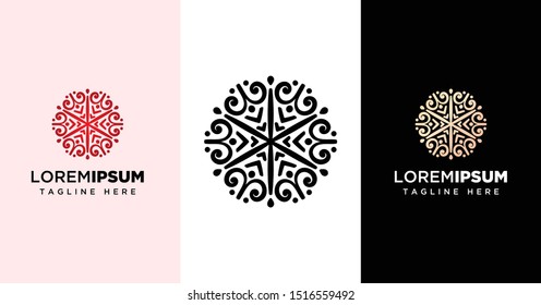 abstract circular flower logo template
