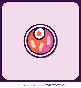 Abstract Circular Food Icon Design in Vibrant Hues