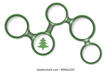 Abstract circular frames for your text and tree symbol
