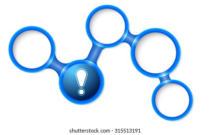 Abstract circular frames for your text and exclamation mark