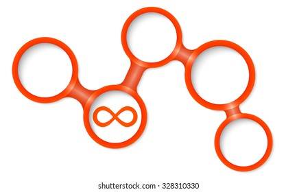 Abstract circular frames for your text and infinity symbol