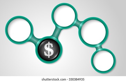 Abstract circular frames for your text and dollar symbol