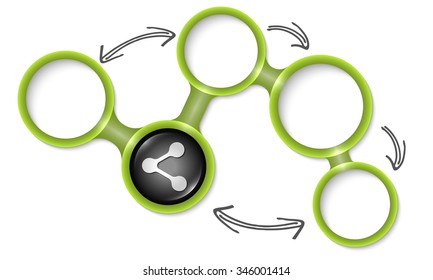Abstract circular frames for your text and share icon