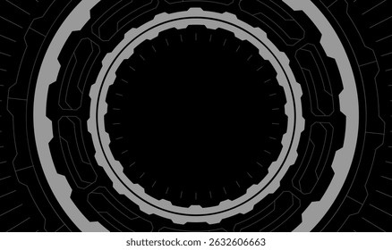 Abstract Circular Futuristic Tech Background. Digital Technology Big data Banner.