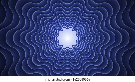 Abstract circular geometric background. Circular geometric centric motion pattern. classic blue color. 2020
