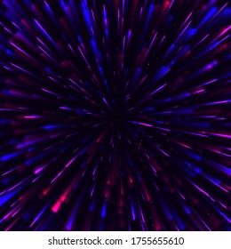Abstrakter, kreisförmiger geometrischer Hintergrund. Rundkreisgeometrisches, zentrisches Bewegungsmuster. Starburtierte dynamische Linien oder Strahlen