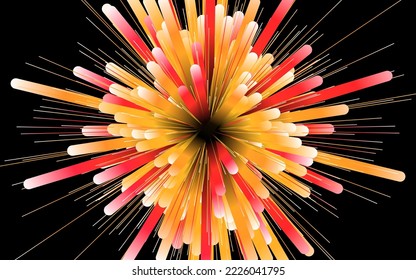 Abstrakter, kreisförmiger geometrischer Hintergrund. Starburst dynamisches zentrisches Bewegungsmuster. Linien oder Strahlen