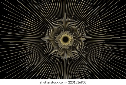 Abstrakter, kreisförmiger geometrischer Hintergrund. Starburst dynamisches zentrisches Bewegungsmuster. Linien oder Strahlen