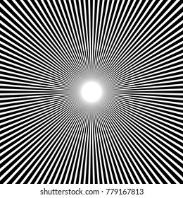 Abstract Circular Geometric Burst Rays On White. And also includes EPS 10 vector