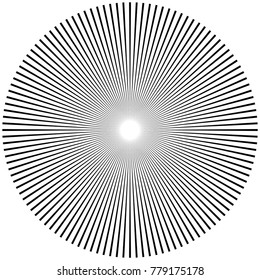 Abstract Circular Geometric Burst Rays On White. And also includes EPS 10 vector