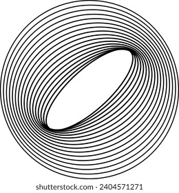 Abstract circular geometric design element.