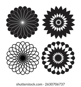 Abstract circular  geometric round mandala set vector design. 
