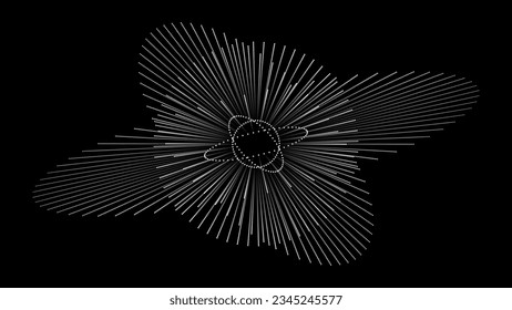 Resumen Forma Geométrica Circular. Diseño de círculo de líneas. Forma dinámica redonda. Ilustración de vectores espirales. Líneas en forma circular. Diseño Geométrico de Estilo Mínimo Blanco y Negro.