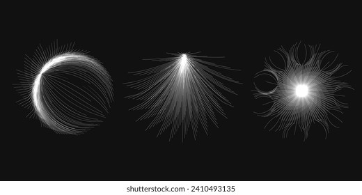 Abstract Circular Geometric Shape. Lines Circle Design. Round Dynamic Shape. Spiral Vector Illustration. Lines in Round Circle Form. Black and White Minimal Style Geometric Design.
