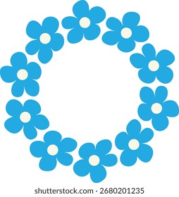Abstract circular glowing blue neon ring made of sparkling particles  background, futuristic luminous digital design element for modern visuals and technology art.