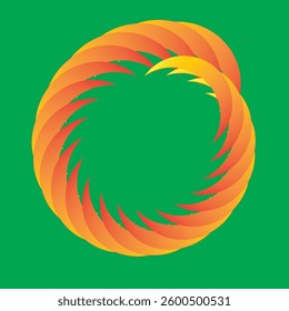 Abstract Circular Gradient Pattern on Green Background