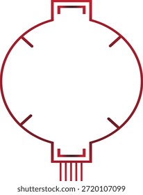 Un gráfico circular abstracto con un contorno rojo, con divisiones internas y líneas radiantes, que sugieren una representación simbólica o conceptual 