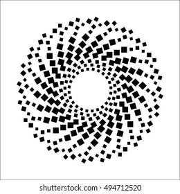 abstract circular halftone color square for design element