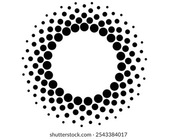 Abstract circular halftone dot pattern on white background, Dot pattern, Halftone pattern