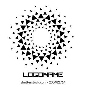 Abstract circular halftone dots form. Logo design. Vector illustration background. 