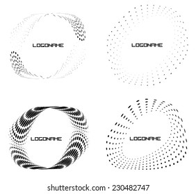 Abstract circular halftone dots form. Logo design. Vector illustration background. 