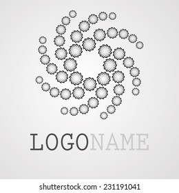 Abstract circular halftone dots form. Logo design. Vector illustration background.  