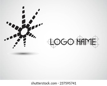 Abstract circular halftone dots form. Logo design. Vector illustration background. 