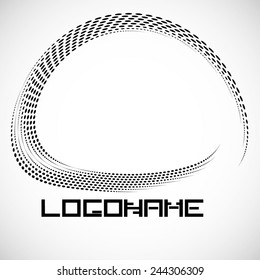 Abstract circular halftone dots form. Logo design. Vector illustration background. 