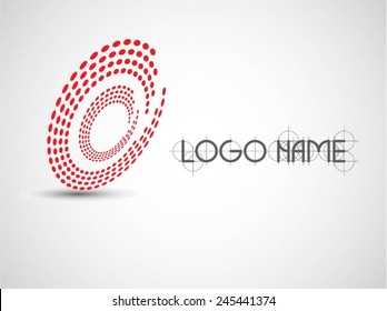 Abstract circular halftone dots form. Logo design. Vector illustration background.