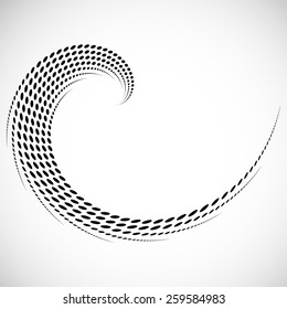 Abstract circular halftone dots form. Logo design. Vector illustration background.
